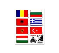 4R Quattroerre.it Adhésifs Drapeaux pour Valises Moto, Flag Ride Tour Europe 4