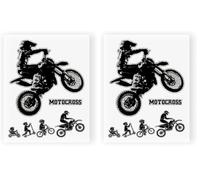 4R Quattroerre.it Adhésifs Motocross, 10 x 12 cm, Noir (Lot de 2)