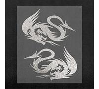 4R Quattroerre.it Adhésifs Prédécoupés pour Voitures Dragons, Gris Argenté, 12 x 10 cm