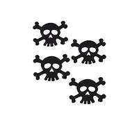 4R Quattroerre.it Autocollant réfléchissant Crâne (Noir)