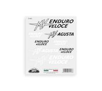 4R Quattroerre.it Autocollants pour MV Agusta Enduro Veloce - Lot de 8 Autocollants prédécoupés, résistants à l'eau et aux Rayons UV, fabriqués en Italie, Licence Officielle, Feuille de 160 x 135 mm