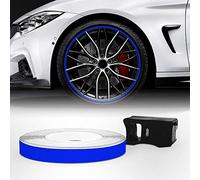 4R Quattroerre.it Bandes Wheel Trim Réfractifs pour Les Jantes des Voitures, Bleu, 7 mm x 6 MT
