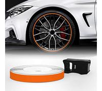 4R Quattroerre.it Bandes Wheel Trim Réfractifs pour les Jantes des Voitures, Orange, 7 mm x 6 mt