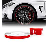 4R Quattroerre.it Bandes Wheel Trim Réfractifs pour Les Jantes des Voitures, Rouge, 5 mm x 6 MT