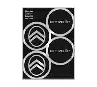 4R Quattroerre.it Citroen Autocollants de roue nouveau logo officiel 4 de 48 mm, noir