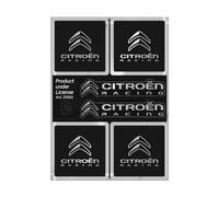 4R Quattroerre.it Citroen Racing Autocollants Officiels 6 Logos, Noir