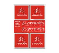 4R Quattroerre.it Citroen Racing Autocollants Officiels 6 Logos, Rouge