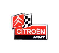 4R Quattroerre.it Citroen Sport Autocollant 3D Drapeau Échecs, 50 x 66 mm, Noir/Blanc