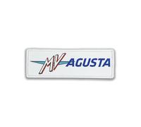 4R Quattroerre.it Écusson brodé haute définition, thermocollant, fabriqué en Italie, licence officielle pour MV Agusta, blanc, 100 mm
