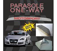 4R Quattroerre.it Feuille Pare-Soleil Microperforé pour Voiture Motorsport, 14 x 125 cm, Blanc et Noir