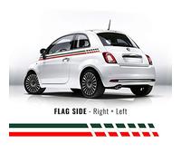 4R Quattroerre.it Kit de bandes latérales adhésives compatibles avec Fiat 500 Tricolore Italia