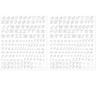 4R Quattroerre.it Kit Lettres Adhésives, Gris Argenté (Lot de 2)