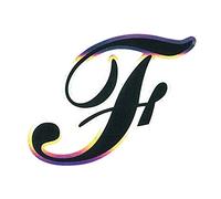 4R Quattroerre.it Lettre Adhésive F, Effet Noir Holographique