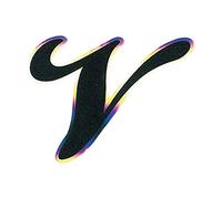 4R Quattroerre.it Lettre Adhésive V, Effet Noir Holographique