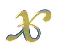 4R Quattroerre.it Lettre Adhésive X, Effet Doré Holographique