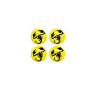 4R Quattroerre.it Lot de 4 autocollants 3D Abarth officiels Scorpion jaune diamètre 9 mm