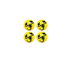 4R Quattroerre.it Lot de 4 autocollants 3D Abarth officiels Scorpion jaune diamètre 9 mm