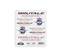 4R Quattroerre.it Lot de 8 Autocollants prédécoupés pour MV Agusta Brutale 1000, résistants à l'eau et aux Rayons UV, fabriqués en Italie, Licence Officielle, Feuille de 160 x 135 mm