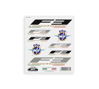 4R Quattroerre.it Lot de 8 Autocollants prédécoupés pour MV Agusta F3 Compétition, résistants à l'eau et aux Rayons UV, fabriqués en Italie, Licence Officielle, Feuille de 160 x 135 mm
