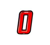 4R Quattroerre.it Nombre de Course 0 Holographique Fin, Rouge, 10 x 6,5 cm