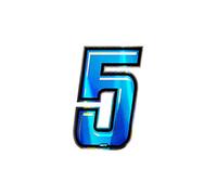 4R Quattroerre.it Nombre de Course 5 Holographique Fin, Bleu, 10 x 6,5 cm