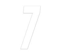 4R Quattroerre.it Nombre de Course 7 Motocross, Blanc, 15 cm