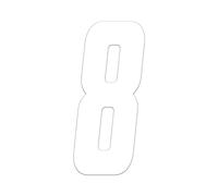 4R Quattroerre.it Nombre de Course 8 Motocross, Blanc, 10 cm
