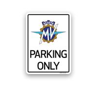 4R Quattroerre.it Panneau Parking Only pour MV Agusta, plaque pour garage, atelier, box, fabriquée en Italie, licence officielle 28 x 40 cm (blanc)