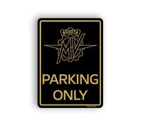 4R Quattroerre.it Panneau Parking Only pour MV Agusta - Pour garage, atelier, boîte - Fabriqué en Italie - Licence officielle - 28 x 40 cm (noir doré)