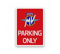 4R Quattroerre.it Panneau Parking Only pour MV Agusta, pour garage, atelier, box, fabriqué en Italie, licence officielle 28 x 40 cm (rouge)