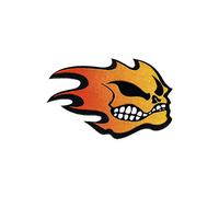 4R Quattroerre.it Pièce Adhésive Crâne Énflammé, 5,3 x 8,6 cm