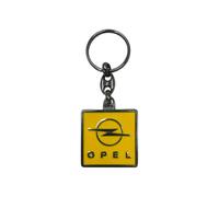 4R Quattroerre.it Porte-clés de voiture compatible avec Opel, en métal, résistant et durable, fermeture par anneau, idéal comme cadeau, 90 x 35 mm, jaune, 90 x 35 mm