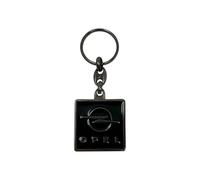 4R Quattroerre.it Porte-clés de voiture compatible avec Opel, en métal, résistant et durable, fermeture par anneau, idéal comme cadeau, 90 x 35 mm, Noir, 90 x 35 mm