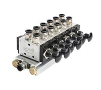 4R210-08 2F-10F Vanne manuelle 2 voies 5 positions Pousser et tirer Interrupteur pneumatique de la vanne directionnelle Vanne combinée(8 in 8 out,4 Stations)