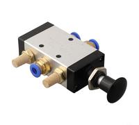 4R210-08 Valve pneumatique 5 voies 2 positions manuelle Push Pull avec filetage G 1/4 BSPT, avec connecteur et silencieux en bronze fritté pour systèmes d'air