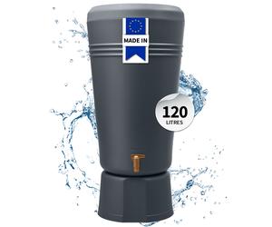 4rain AZURA 2in1 récupérateur d'eau de pluie 120 L, gris graphite Incl. bac à plantes et socle