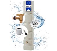 4rain BASIC réservoir mural kit complet 300 litres beige sable incl. robinet de sortie en plastique et raccord de descente