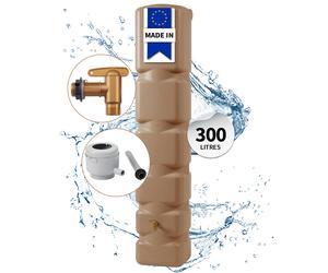 4rain BASIC réservoir mural kit complet 300 litres taupe incl. robinet de sortie en plastique et raccord de descente