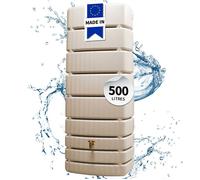 4rain Slim Recuperateur d Eau de Pluie 500L Sable - Cuve Murale décorative pour Jardin et terrasse - Réservoir d’Eau Robuste Gain de Place - Collecteur de Pluie Design et Durable