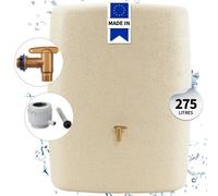 4rain Kit Cuve murale TERRA 275 L sable avec robinet PE imitation laiton et collecteur Eco gris