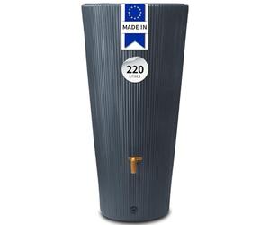 4rain Linus 2en1 Récupérateur d’Eau de Pluie 220L Graphite - Cuve décorative Moderne avec bac à Plantes intégré - Réservoir d’Eau Robuste et esthétique pour récupération d’Eau de Pluie au Jardin