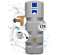 4rain QUADRO réservoir mural kit complet 170 litres gris béton incl. robinet de sortie en plastique et raccord de descente