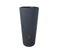 4rain Réservoir VASO DÉCOR 2en1 220 L, graphite gris incl. robinet de vidange en plastique et raccord de descente