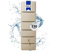 4rain Récupérateur d'eau mural SLIM 330 L sable avec robinet PE imitation laiton