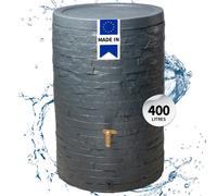 4rain Réservoir ARONDO 400L graphite avec robinet PE imitation laiton et couvercle