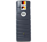 4rain Réservoir d'eau de pluie Slim - 650 litres - Gris graphite | Réservoir d'eau de pluie gris sur le mur de la maison, moderne et peu encombrant pour une utilisation durable dans le jardin
