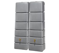 4rain Réservoir Mural Ensemble SLIM 660 L, gris pierre 2x SLIM 330 L, incl. connecteur