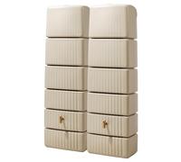 4rain Slim Kit Recuperateur d Eau de Pluie 660L Sable Beige - 2X Réservoir d’Eau de Pluie Slim 330L avec Connecteur - Récupérateur d’Eau Mural Robuste pour Jardin et Terrasse