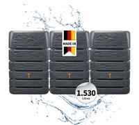 4rain SLIM STONE DÉCOR Réservoir Mural Ensemble 1530 L, gris graphite 3 x SLIM STONE DÉCOR 510 L, incl. connecteur