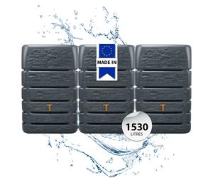 4rain SLIM STONE DÉCOR Réservoir Mural Ensemble 1530 L, gris graphite 3 x SLIM STONE DÉCOR 510 L, in onnecteur